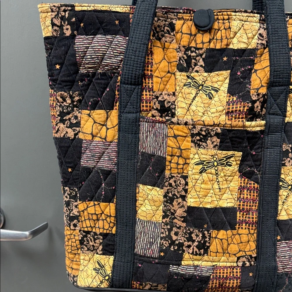 Artisan Patchwork Tote - Black and Yellow
